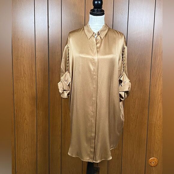 LOEWE  Silk Chain Mini Shirtdress size 38/us size 6 - Picture 5 of 16